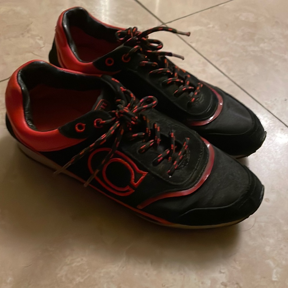 Coach shoes black and orange